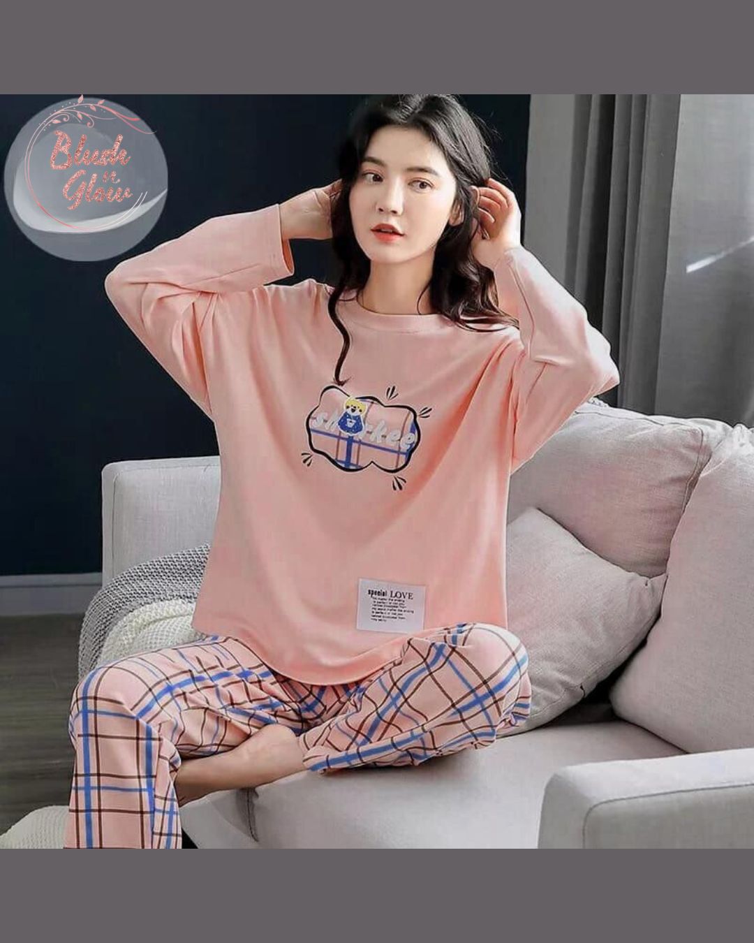 Casual Printed Pajama and Shirt Night Suit Pink