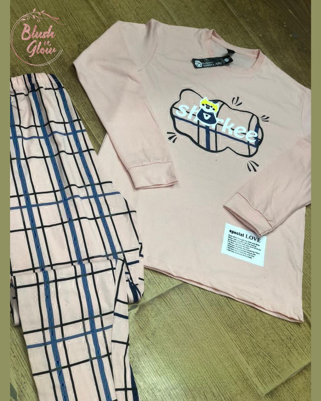 Casual Printed Pajama and Shirt Night Suit Pink