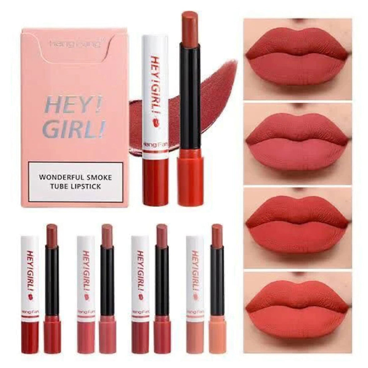 Heng Feng Hey Girl Smoke Tube Lipstick ( Set Of 4 ) - FlyingCart.pk