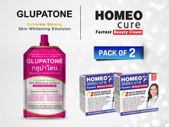 GLUPATONE Extreme Strong Whitening Emulsion 50ml With homeo cure cream Pack Of 2
